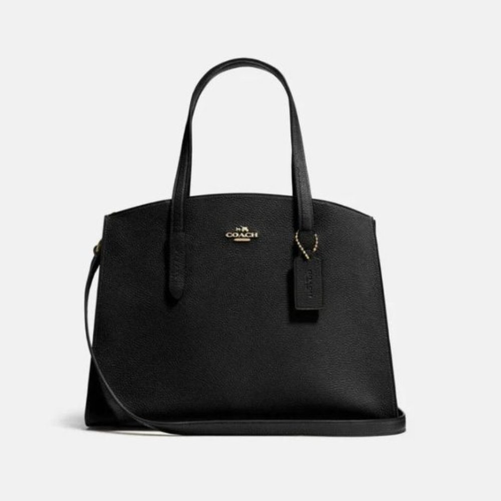 COACH Womens Polished Pebble Leather Charlie Carryall Li/Black One Size 25137-L